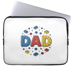 Capa Para Notebook Blocos de Construção do Papai Design Vetorial Vint