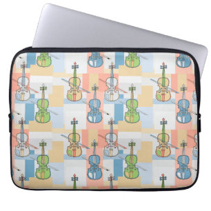 Capa Para Notebook Blocos Violinos Coloridos