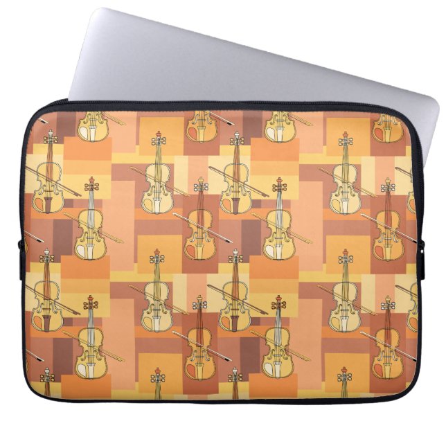 Capa Para Notebook Blocos Violinos Coloridos (Frente)
