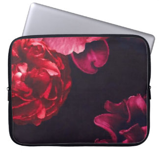 Capa Para Notebook Blogue Floral de Rosa vermelha Borgonha