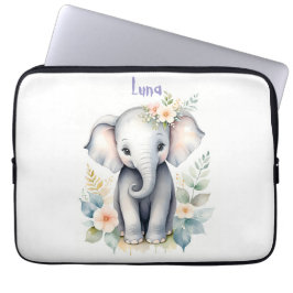 Capa Para Notebook Blooming Baby Elephant