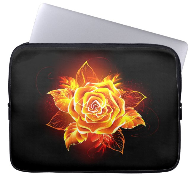 Capa Para Notebook Blooming Fire Rosa (Frente)