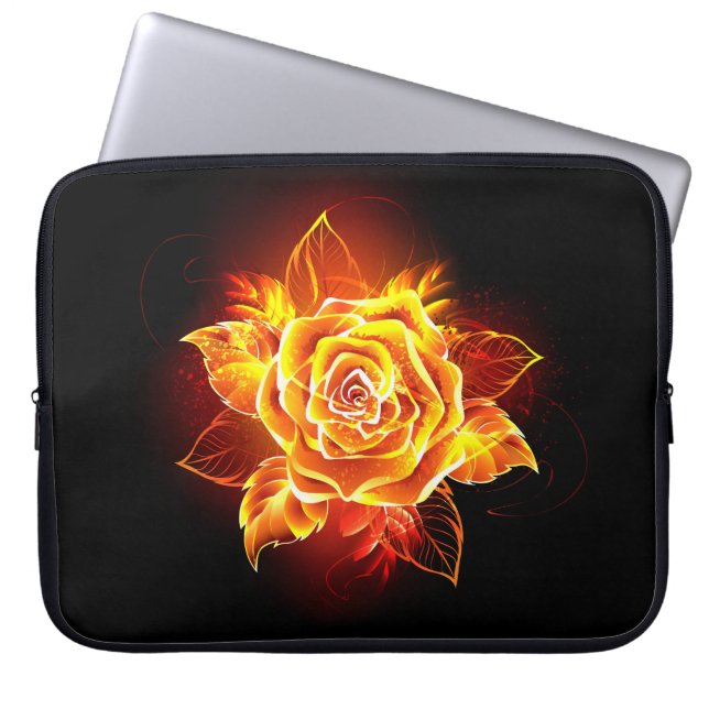 Capa Para Notebook Blooming Fire Rosa (Frente)