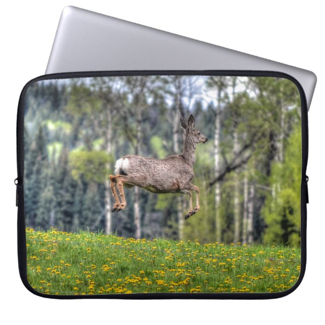 Capa Para Notebook Bloqueando Mule Deer & Forest Willife Animal Foto (Frente)