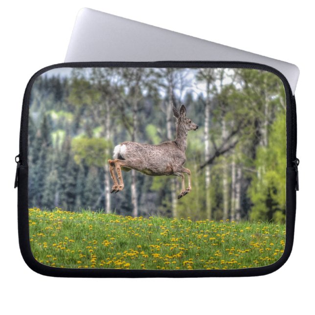 Capa Para Notebook Bloqueando Mule Deer & Forest Willife Animal Foto (Frente)