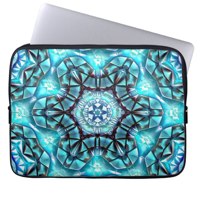 Capa Para Notebook Bloqueio em azul majestoso escovado com fio queima (Frente)