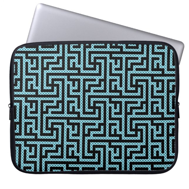 Capa Para Notebook Blue & Black Labyrinth (Frente)