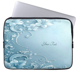 Capa Para Notebook Blue Decorative Floral Laptop Sleeve