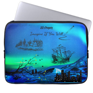 Capa Para Notebook Blue & Green' Imagine Se' Eletrônicos