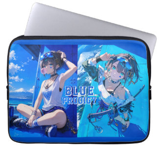 Capa Para Notebook Blue Neon Prodigy Tokyo Cyberpunk Anime