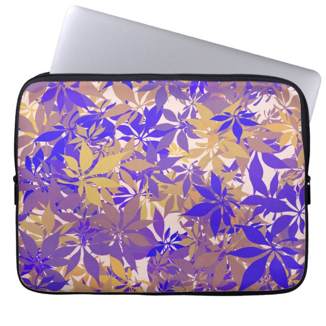 Capa Para Notebook Blue Putple and Bronze Chestnut Leaves (Frente)