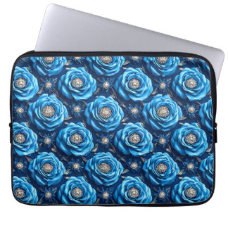 Capa Para Notebook Blue roses Luxury Floral Night Design🌹