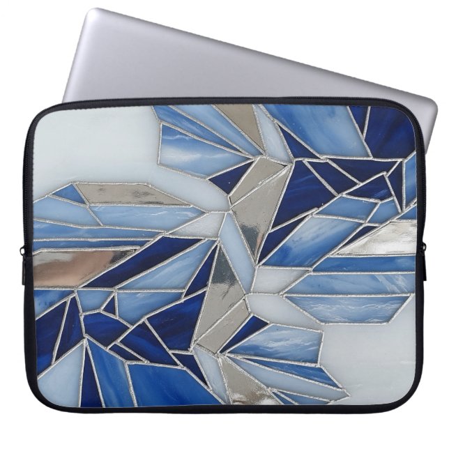 Capa Para Notebook blue silver mosaic 1 (Frente)