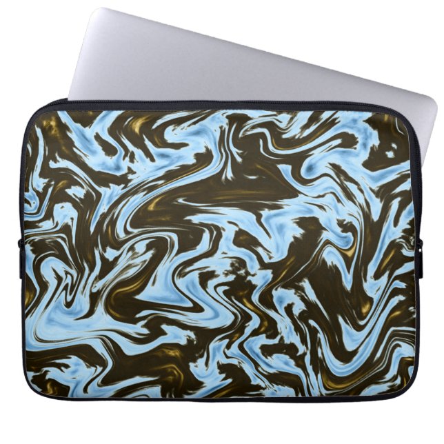 Capa Para Notebook Blue Stormy Marble, Bolsa de laptop (Frente)