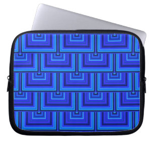 Capa Para Notebook Blue stripes square scales pattern