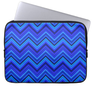 Capa Para Notebook Blue stripes zigzag pattern