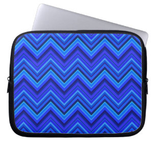 Capa Para Notebook Blue stripes zigzag pattern