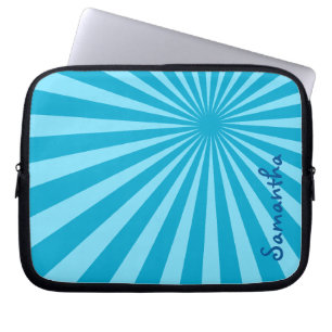 Capa Para Notebook Blue Sunburst "Add Your Name"