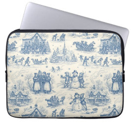 Capa Para Notebook Blue Winter Toile Chinoiserie