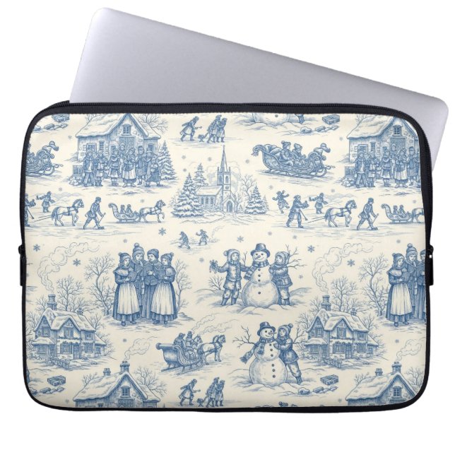 Capa Para Notebook Blue Winter Toile Chinoiserie (Frente)