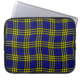 Capa Para Notebook Blue Yellow Plaid Checker Seamless Pattern