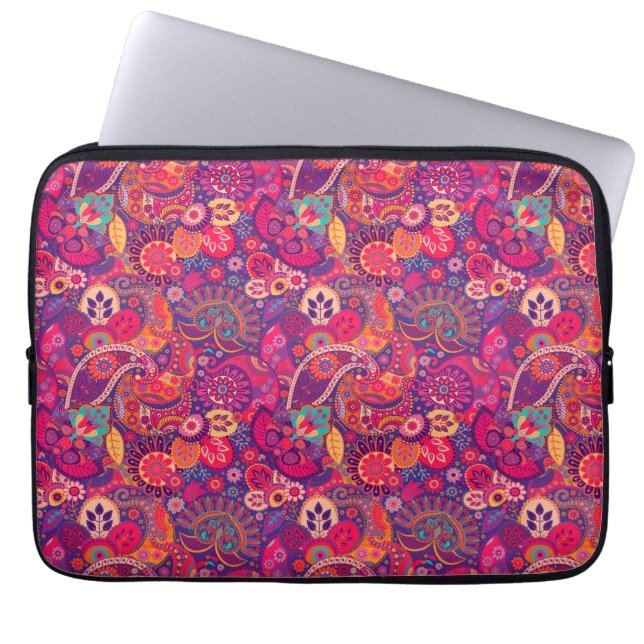 Capa Para Notebook Blush Bloom: Padrão de Jardim Rosa Artístico (Frente)