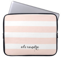Blush Pink e White Stripes | Nome na caligrafia