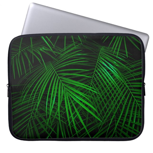Capa Para Notebook Boa noite na floresta tropical. Folhas de palma il (Frente)