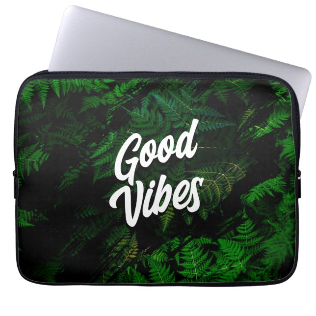 Capa Para Notebook Boas Vibes Design de Folha Tropical (Frente)