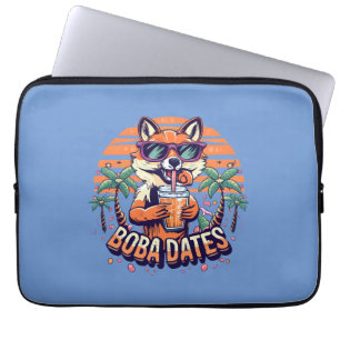Capa Para Notebook Boba Dates Trendy Legal Fox Bebendo Boba Tea