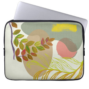 Capa Para Notebook Boho Amarelo Botânico Verde