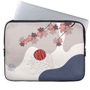 Capa Para Notebook Boho Azul Magenta Botânico
