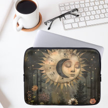 Boho Celestial Sol Lua Jardim de Flores Silvestres