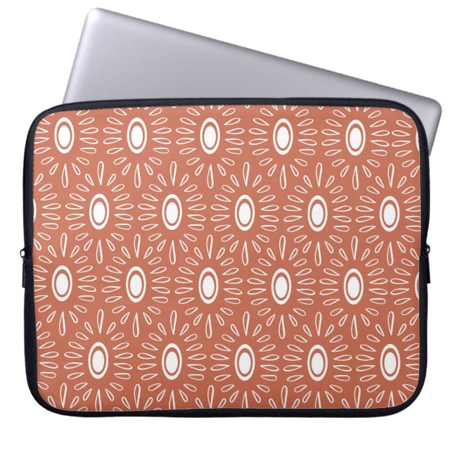 Capa Para Notebook Boho Chic Flowers: Design moderno sem costura (Frente)