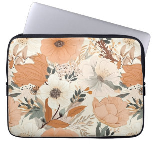 Capa Para Notebook Boho estilo flores padrão cores claras