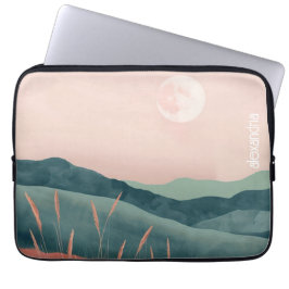 Capa Para Notebook Boho Landscape Abstrato Mounts Com Nome