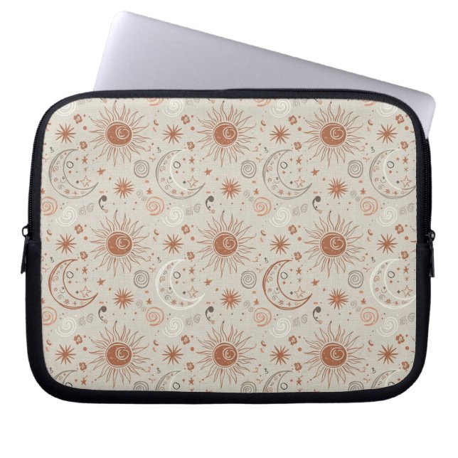 Capa Para Notebook Boho Sun and Moon Pattern (Frente)