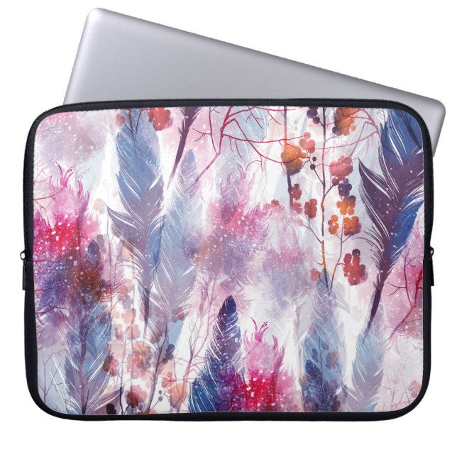 Capa Para Notebook Boho Twigs e Penas: Trabalho de arte fascinável (Frente)