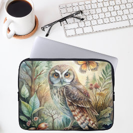 Capa Para Notebook Boho Woodland Owl