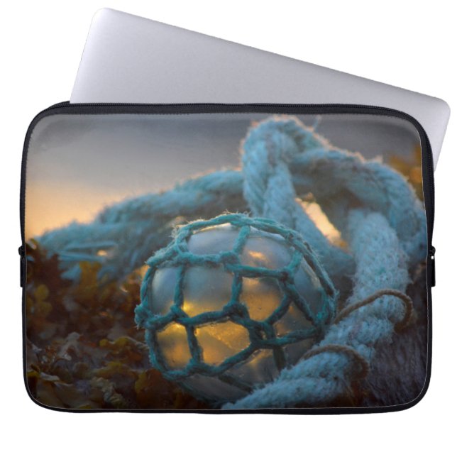 Capa Para Notebook Boia de pesca de vidro, Pôr do sol, Alasca (Frente)