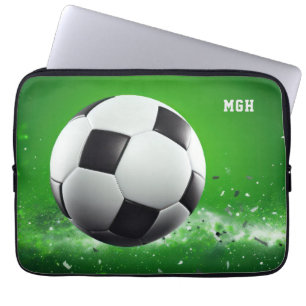 Capa Para Notebook Bola de Futebol do Monograma Personalizada