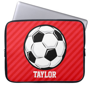 Capa Para Notebook Bola De Futebol; Escarlate Red Strips