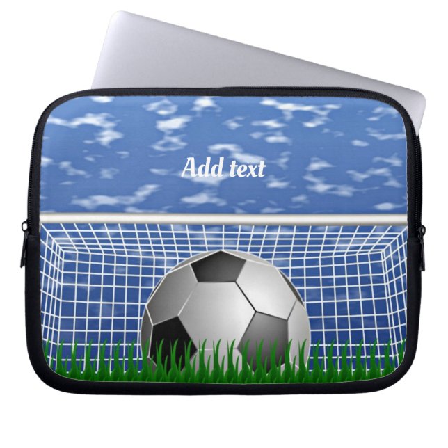 Capa Para Notebook Bola de futebol na rede modelo (Frente)