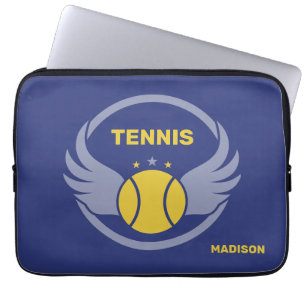 Capa Para Notebook Bola de Tênis com Nome Personalizado e Asas