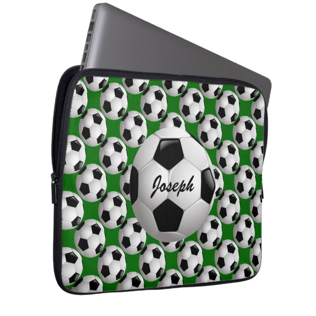 Capa Para Notebook Bola Personalizada de Futebol no Padrão de Futebol (Frente Esquerda)