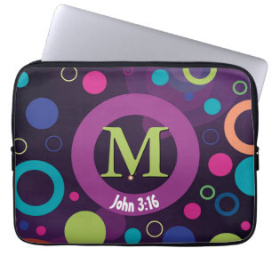 Capa Para Notebook Bola Personalizada Monograma de Escritura de Círcu