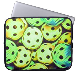 Capa Para Notebook Bolas Amarelas e Verdes do Sonho de Pickleball