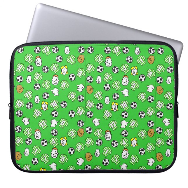 Capa Para Notebook Bolas de futebol, Camisas verdes e brancas, & Torc (Frente)