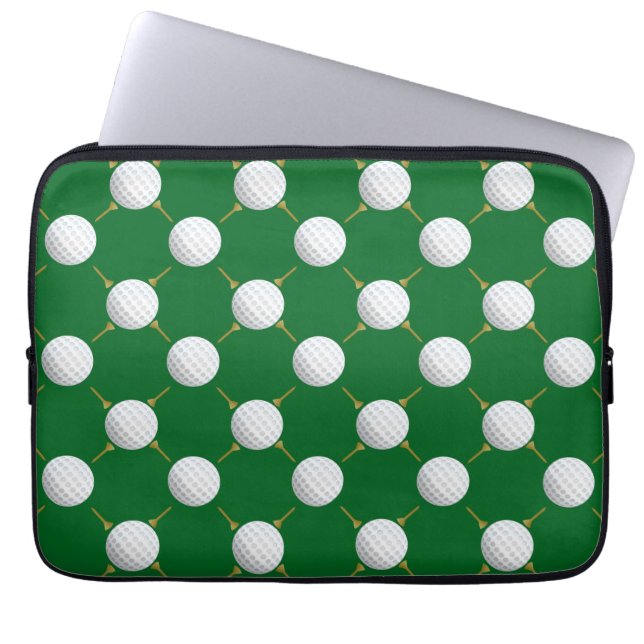 Capa Para Notebook Bolas de golfe e Camisetas em verde (Frente)