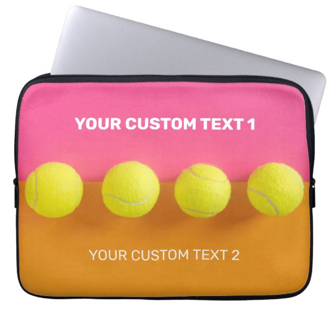 Capa Para Notebook Bolas de Tênis de Texto Personalizadas (Frente)